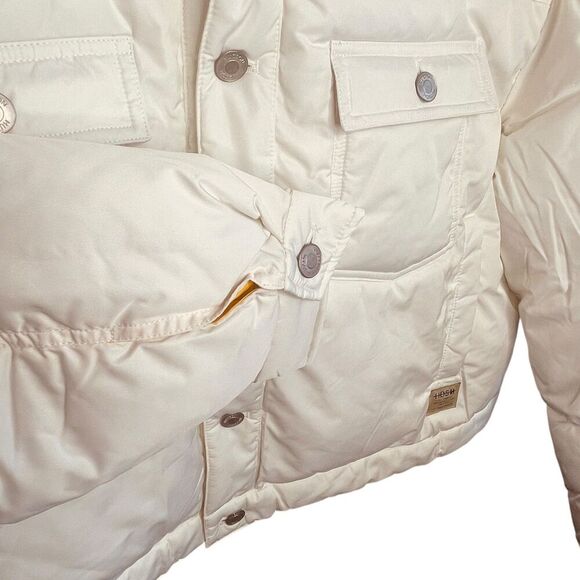 Hudson Jeans Twill Quilted Short Puffer Jacket Coat - Picture 9 of 14